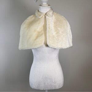 Tot on Fifth Avenue Girls 24 Months Fancy Cream Faux Fur Capelet soft shawl